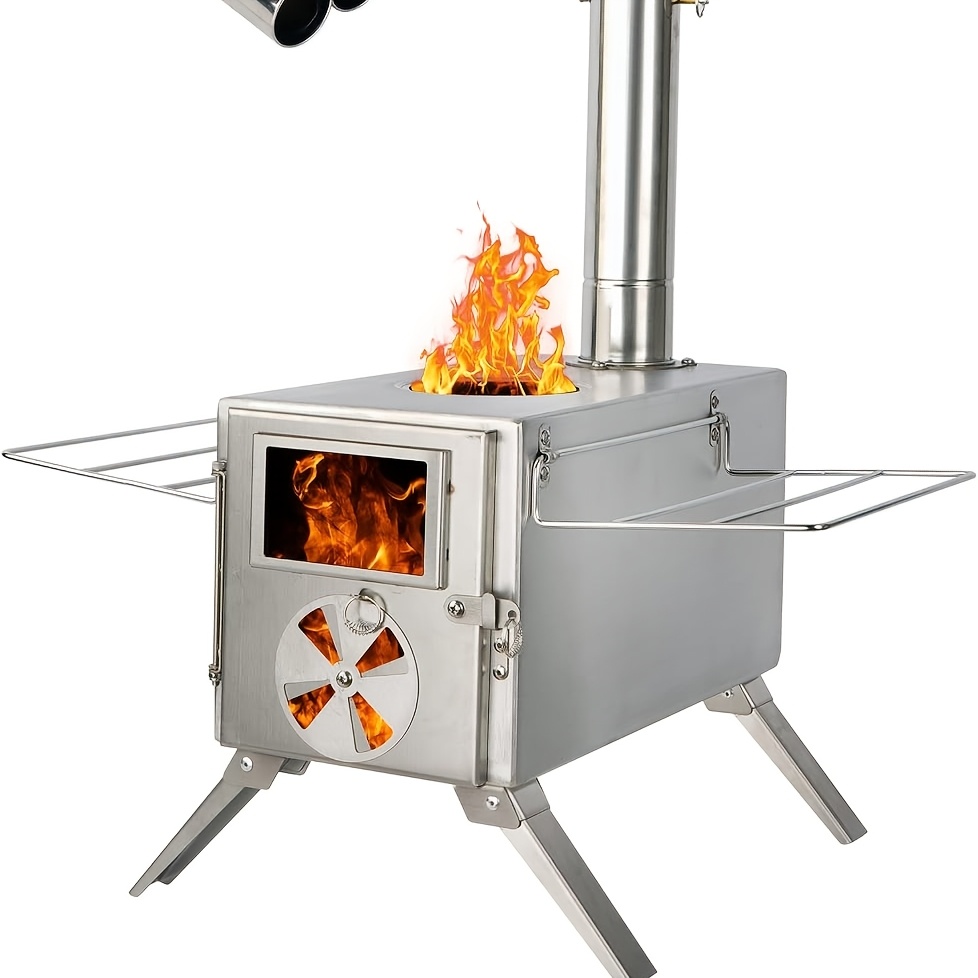 Camping Cooking Tent - Camping wood stove stainless steel camping