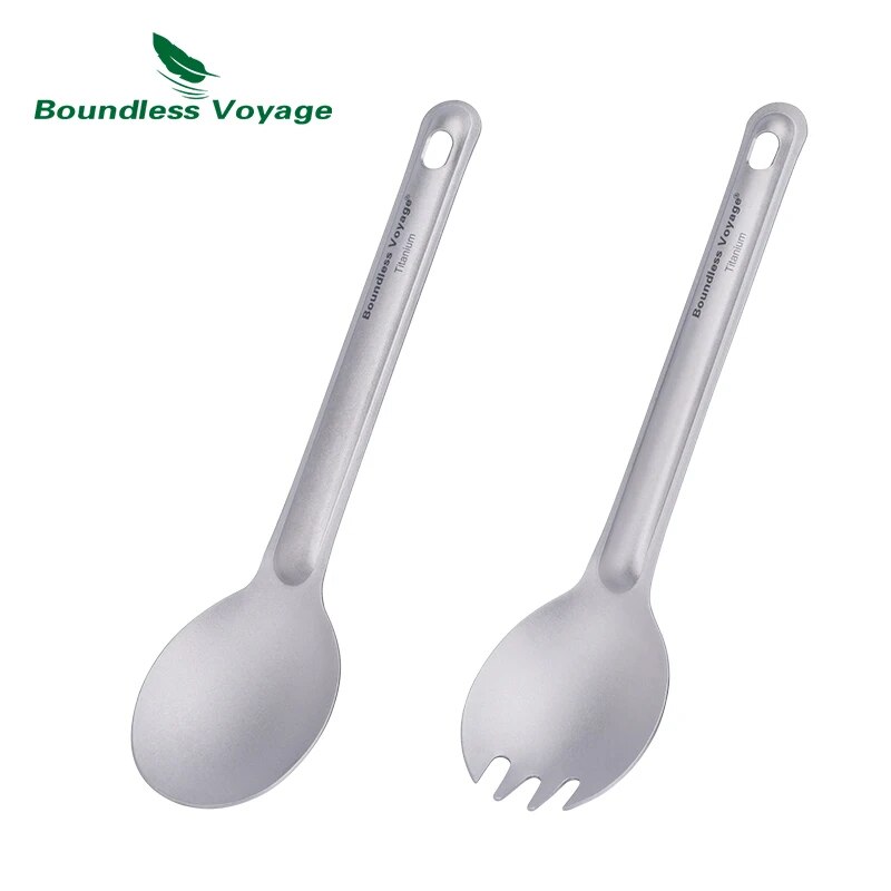 Camp Spork Set - Boundless Voyage Titanium Cutlery Reusable Spoon