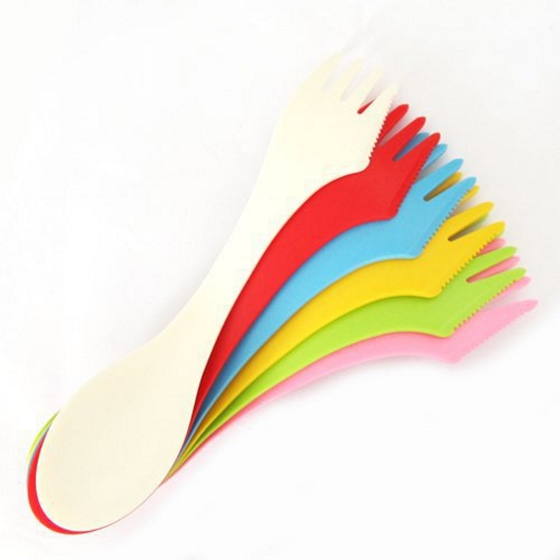 Camp Spork Set - 6PCS 3-in-1 Camp Utensils Set -