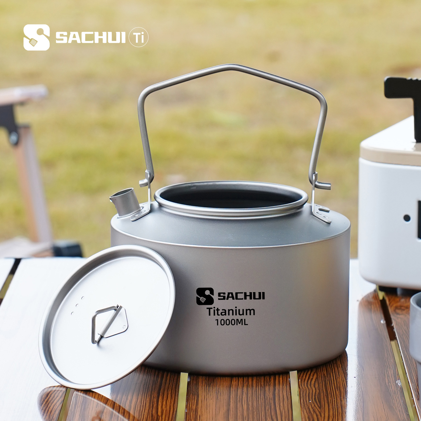 Camping Cooking Equipment - 1000ML Pure Titanium Kettle Outdoor Ultralight