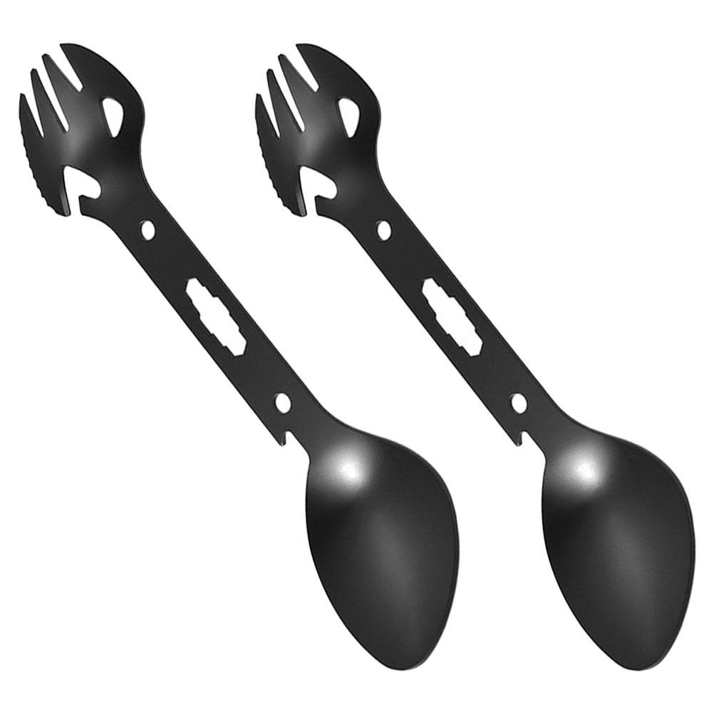 Camp Spork Set - 2Pcs Camping Spork Bottle Opener Stainless