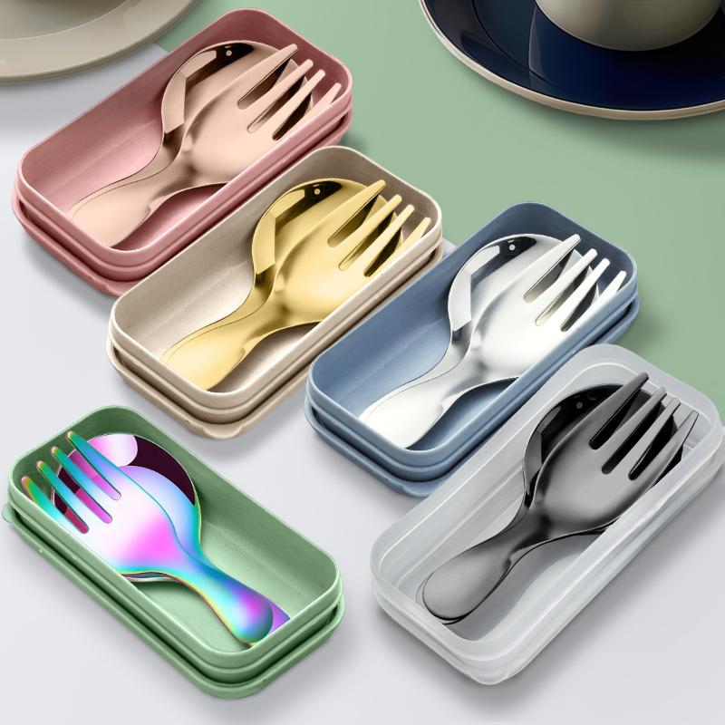 Camping Cooking And Eating Set - Stainless Steel Portable Spoon Fork Short