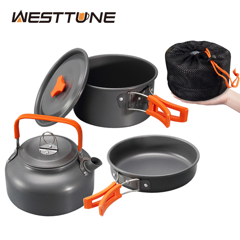 Camping Cooking Hardware - WESTTUNE Camping Cookware Kit Aluminum Outdoor