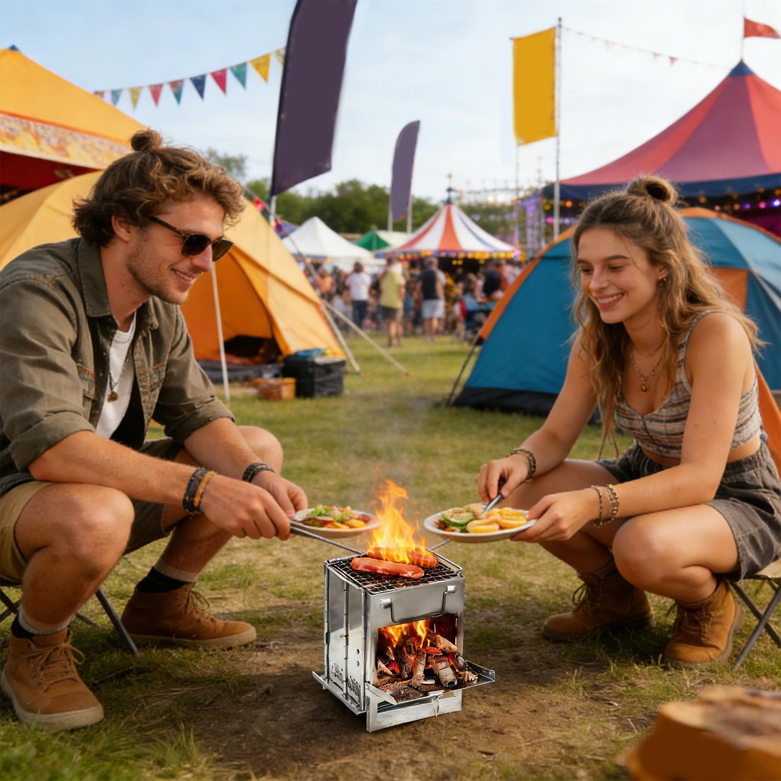 Camping No Cooking Meals - Portable Camping Stove Stainless Steel Meal