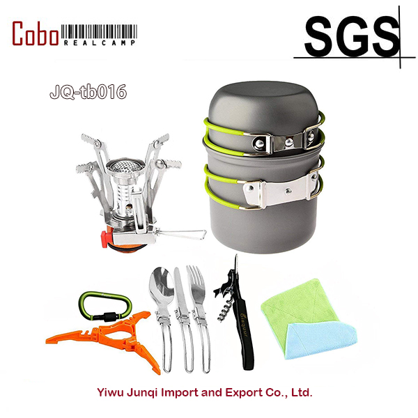 Camp Spork Set - 12-17Pcs Camping Cookware Stove Stand Tripod