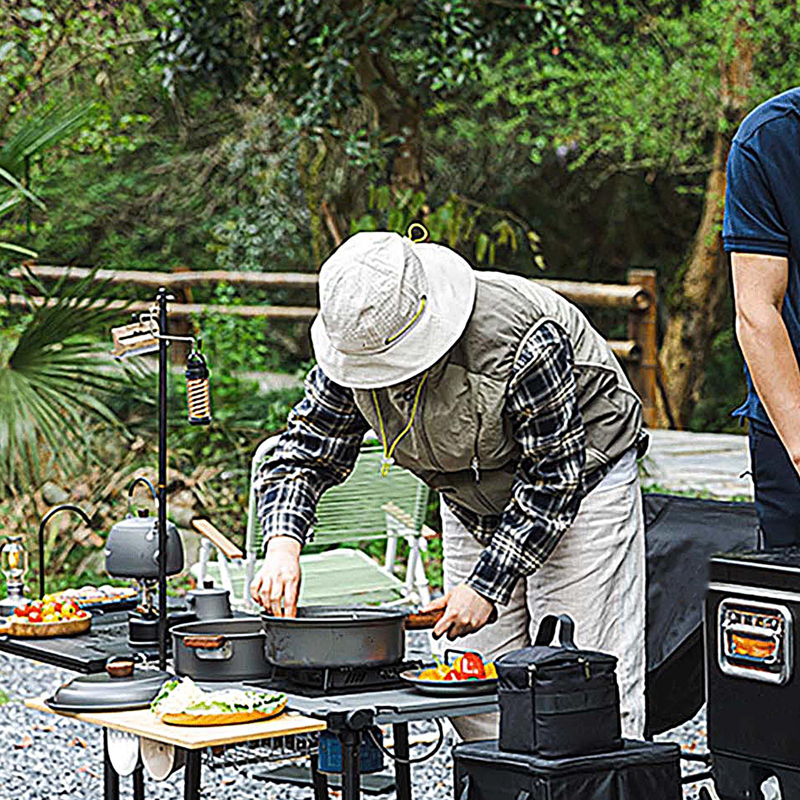 Camping Double Cooking Stove - Camping Pot Portable Large Lightweight Double-Layer