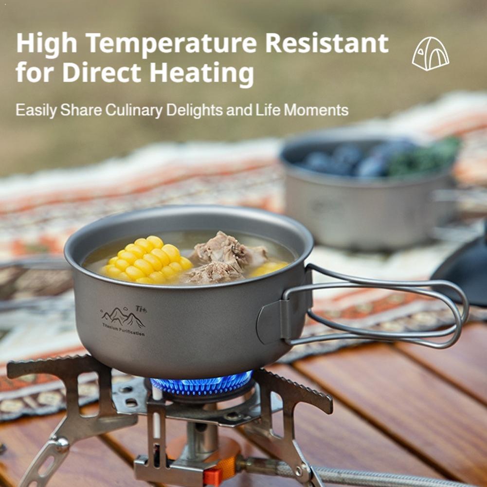Camping Cooking Hardware - Ultralight Titanium Backpacking Cookware, Portable Camping