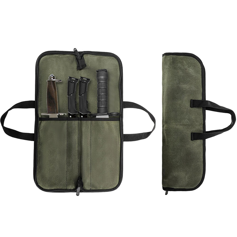 Waxed Canvas Knife Roll Bag Mu - Camping Cooking Equipment 评论和价格