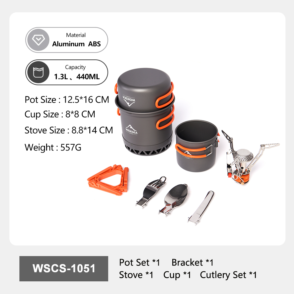 Widesea Portable Camping Cookw - Camping Cooking And Eating Set 评论和价格