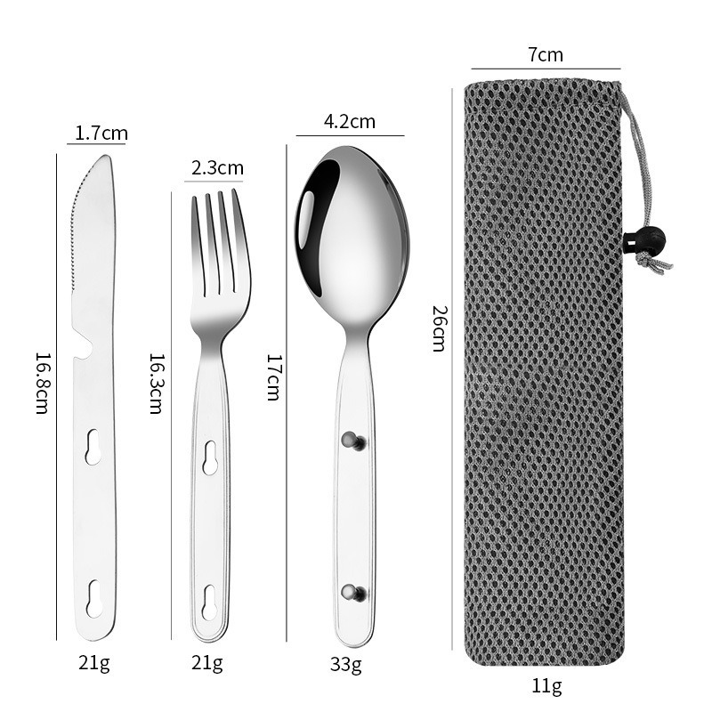 3pcs/set Folding Spoon Fork Kn - Camping Cooking Knife Set 评论和价格