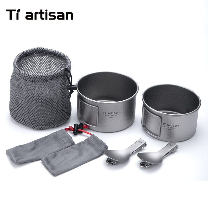 Tiartisan Titanium 4Pcs Cookwa - Camping No Cooking Meals 评论和价格