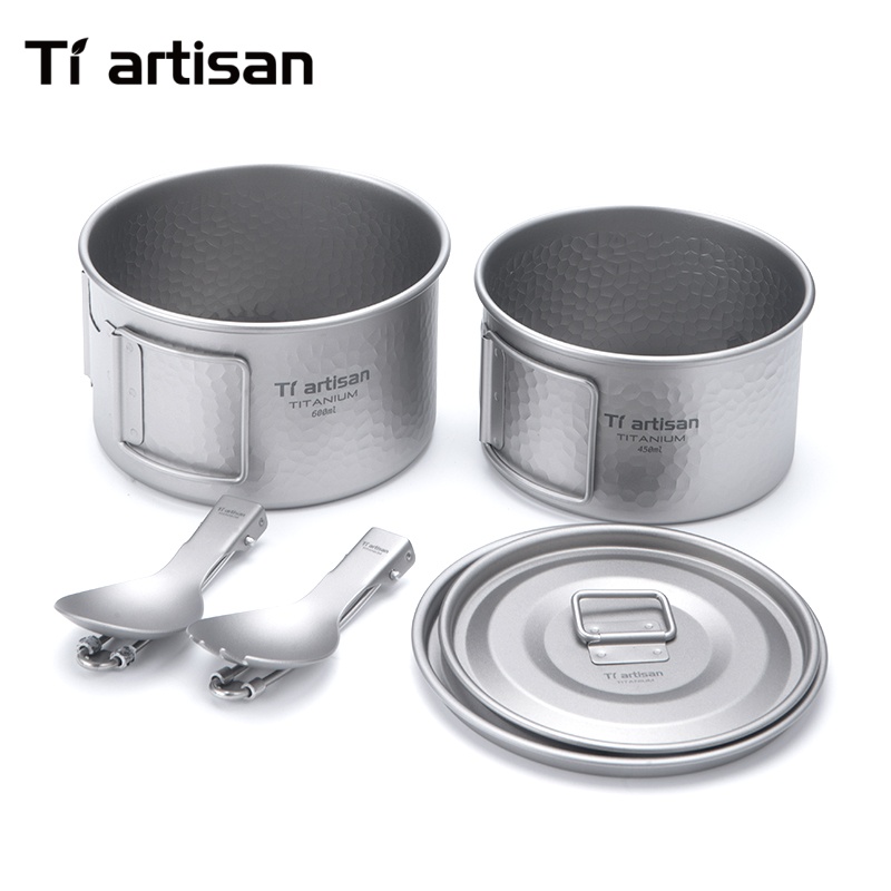 Tiartisan Titanium 4Pcs Cookwa - Camping No Cooking Meals 评论和价格