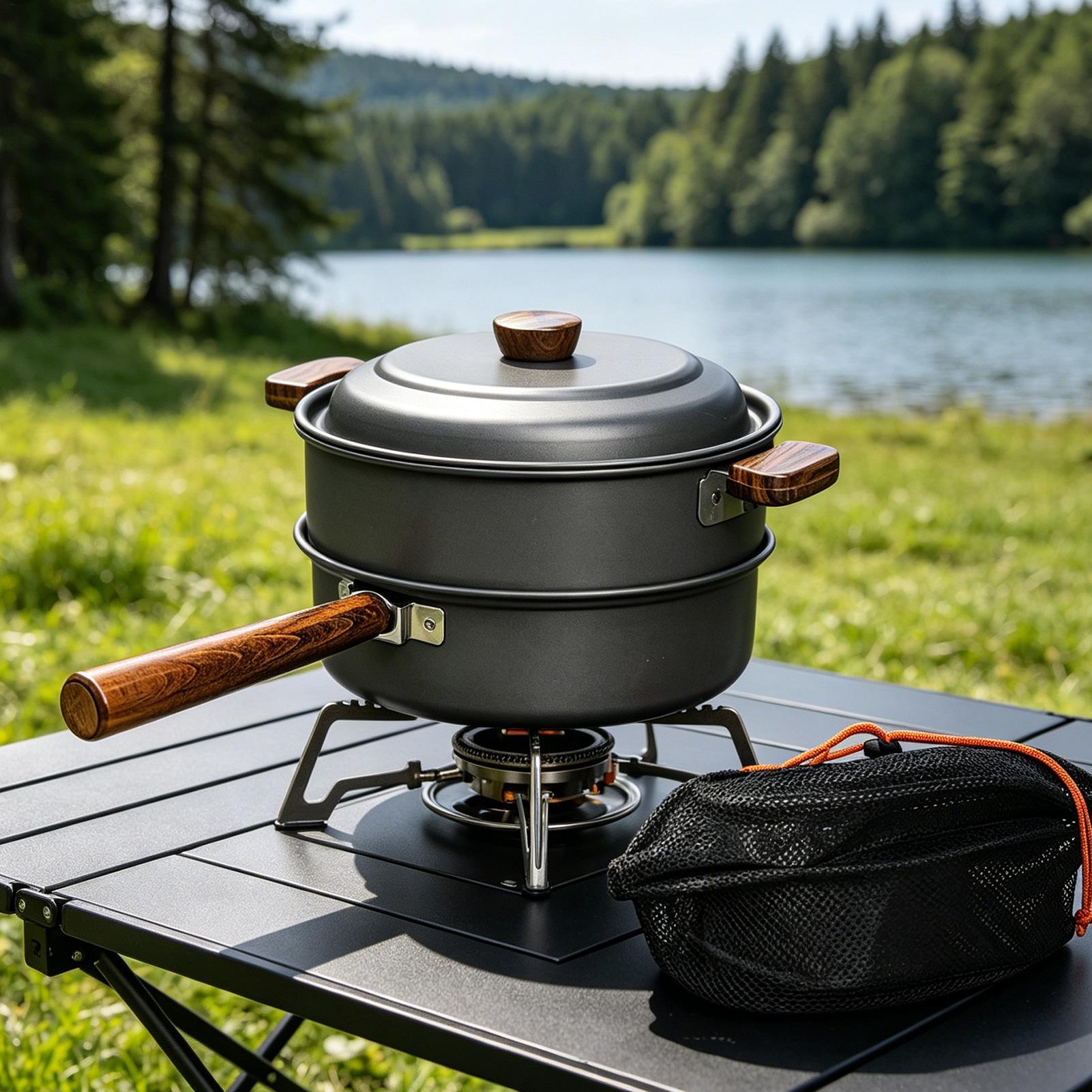 Camping Pan Portable Large Lig - Camping Double Cooking Stove 评论和价格