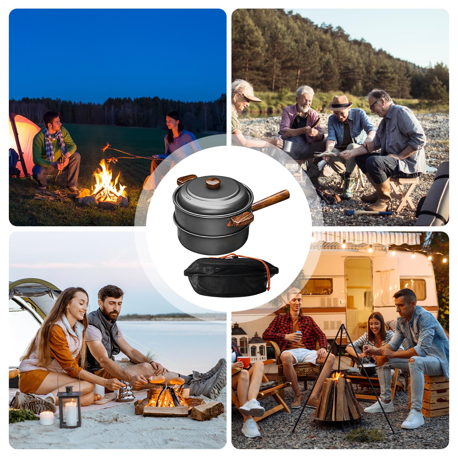 Camping Pan Portable Large Lig - Camping Double Cooking Stove 评论和价格