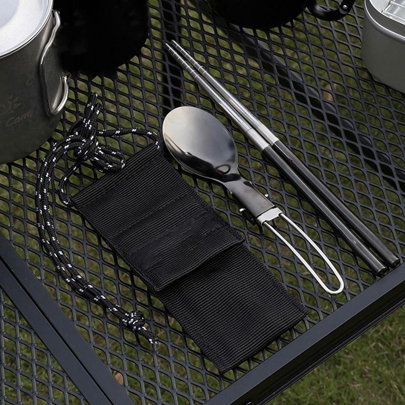 Foldable Spoon Chopsticks Trav - Camping Cooking And Eating Set 评论和价格