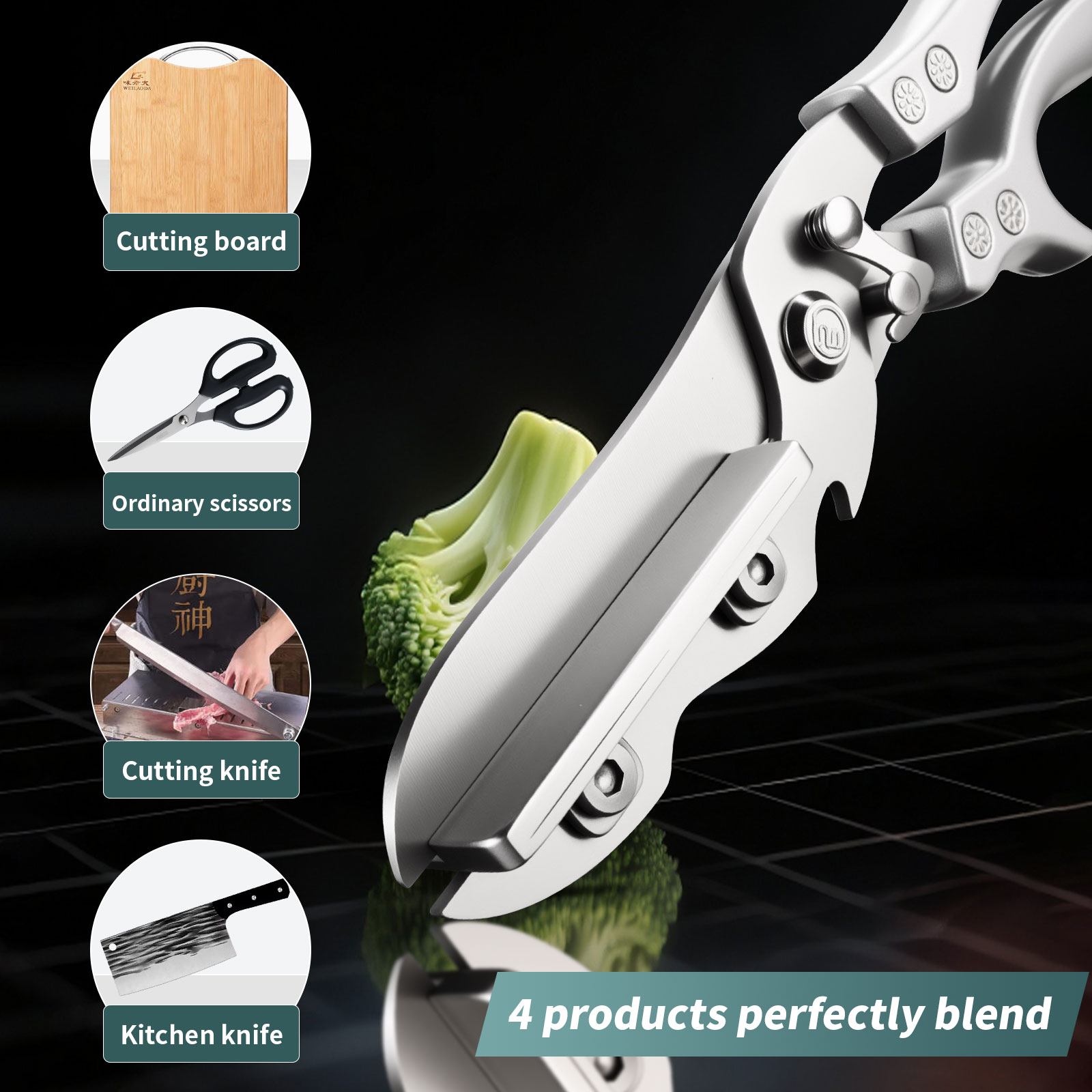 Multifunctional Kitchen Scisso - Camping Cooking Knife Set 评论和价格