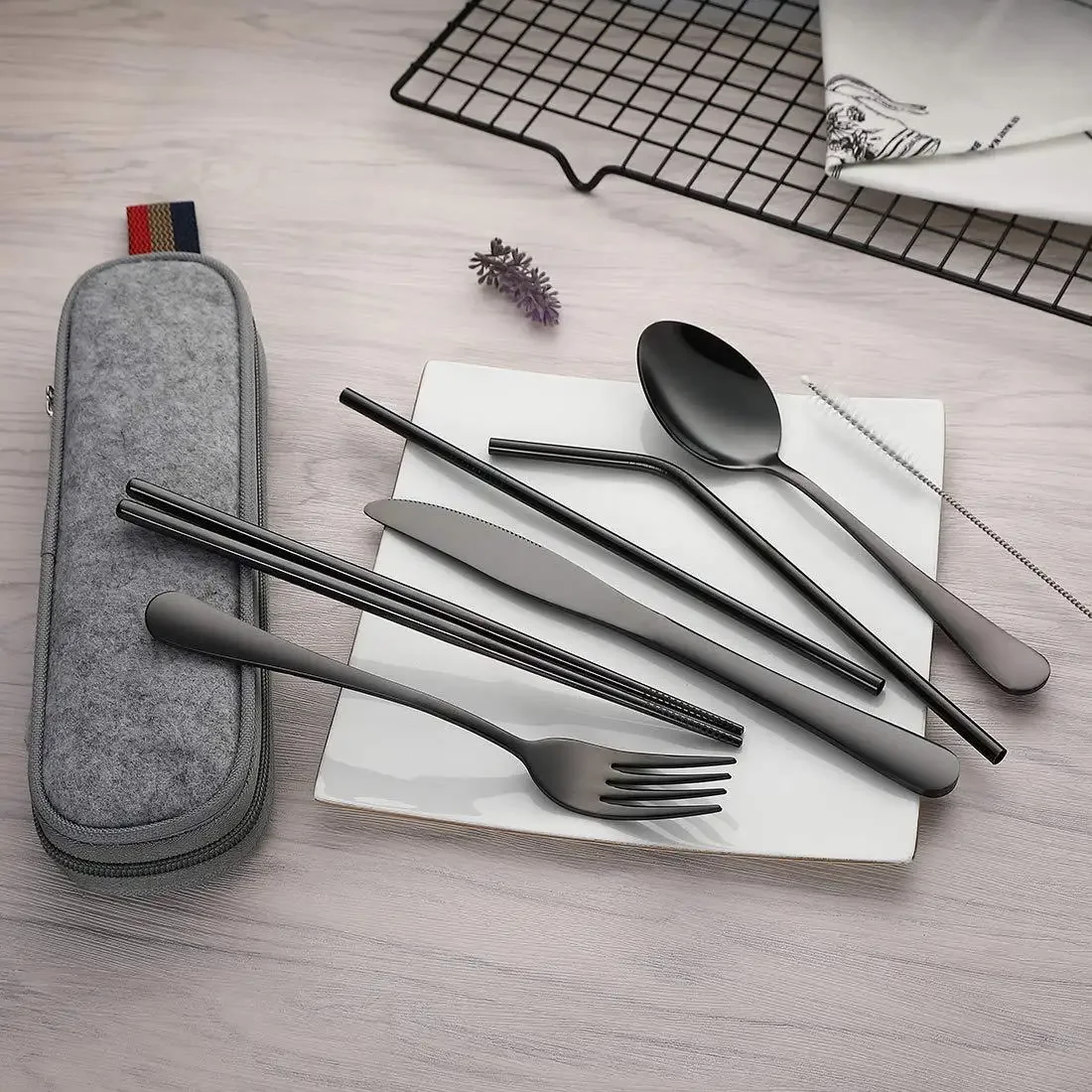 8Pcs/set Tableware Reusable Tr - Camping Cooking Knife Set 评论和价格