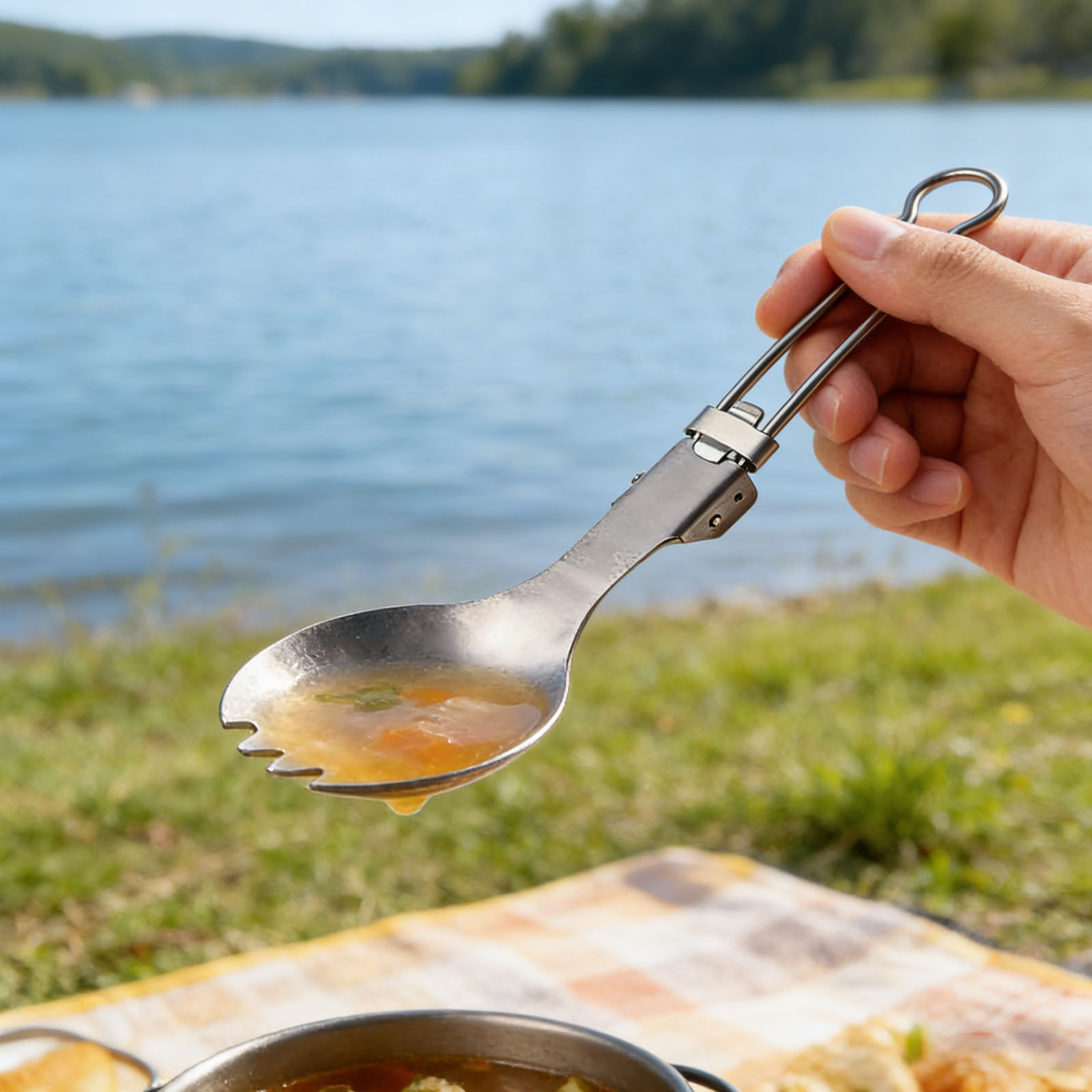Titanium Foldable Cutlery Set  - Camp Spork Set 评论和价格