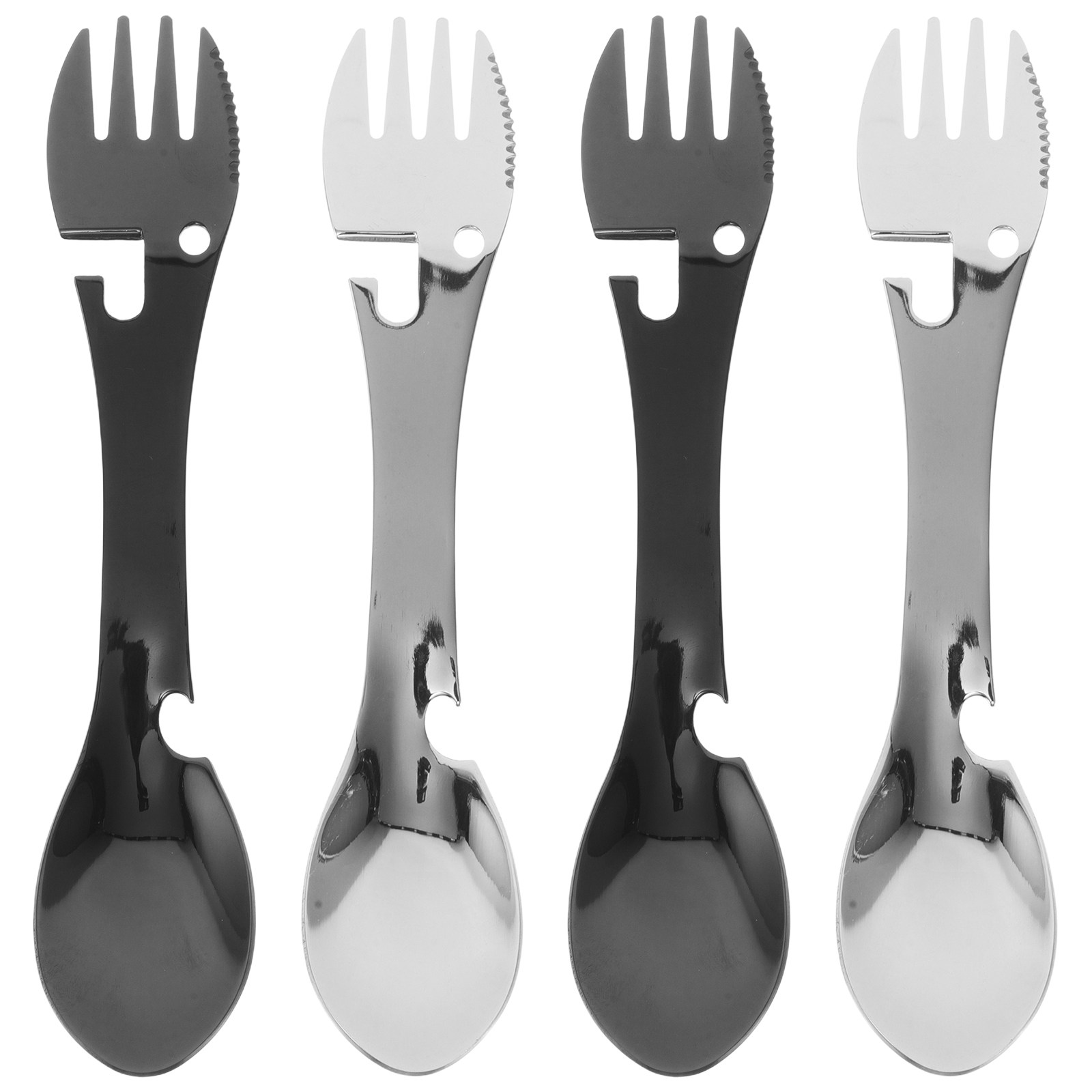 4Pcs Stainless Steel Multifunc - Camp Spork Set 评论和价格