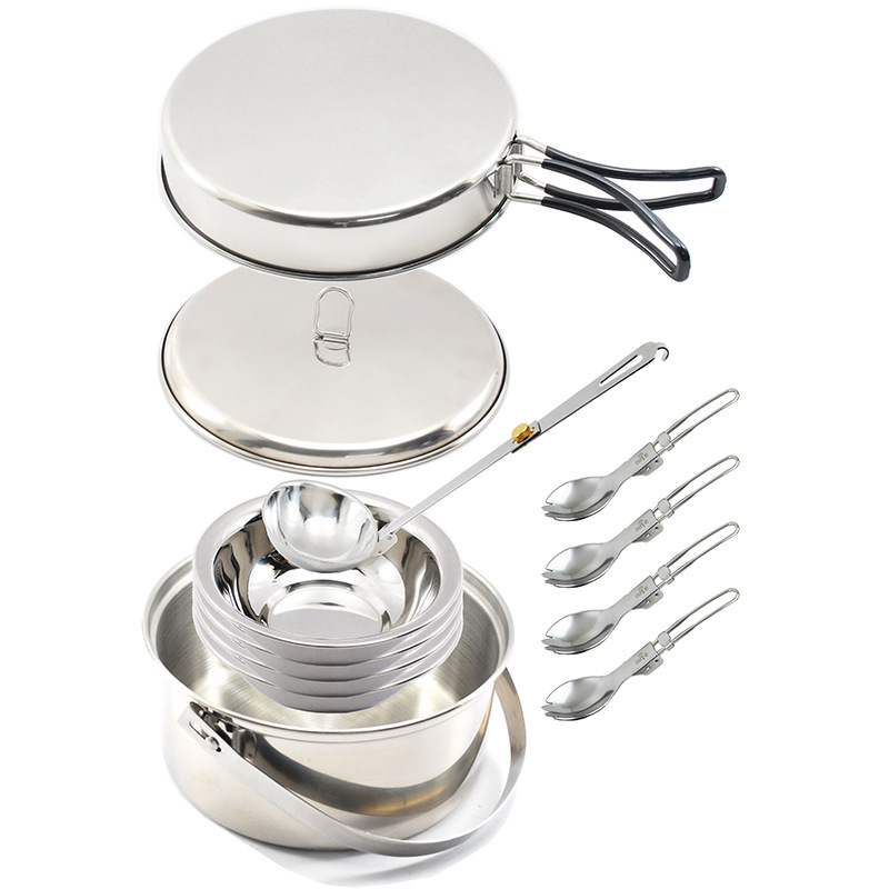 4P Stainless Steel Camping Coo - Camp Spork Set 评论和价格