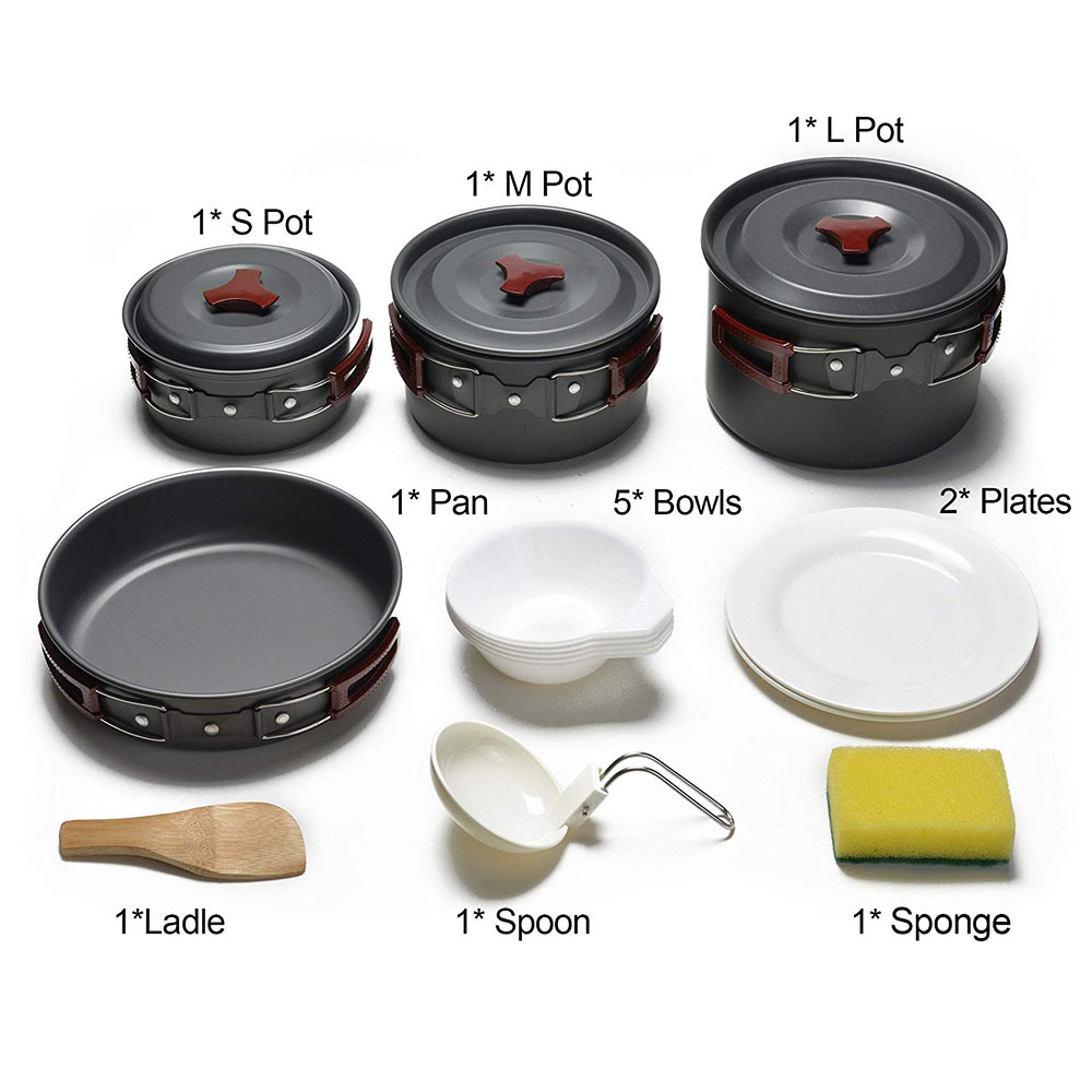 Outdoor Camping Cookware Kit N - Camping Cooking Hardware 评论和价格