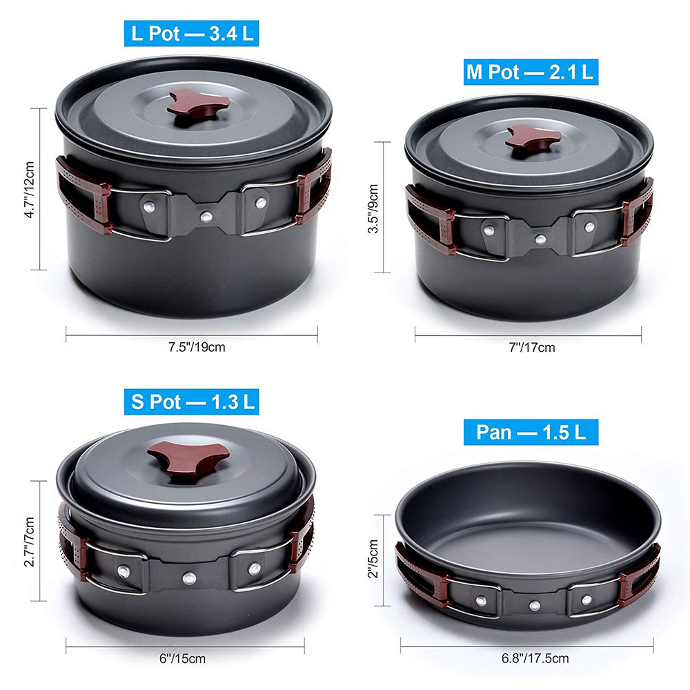 Outdoor Camping Cookware Kit N - Camping Cooking Hardware 评论和价格