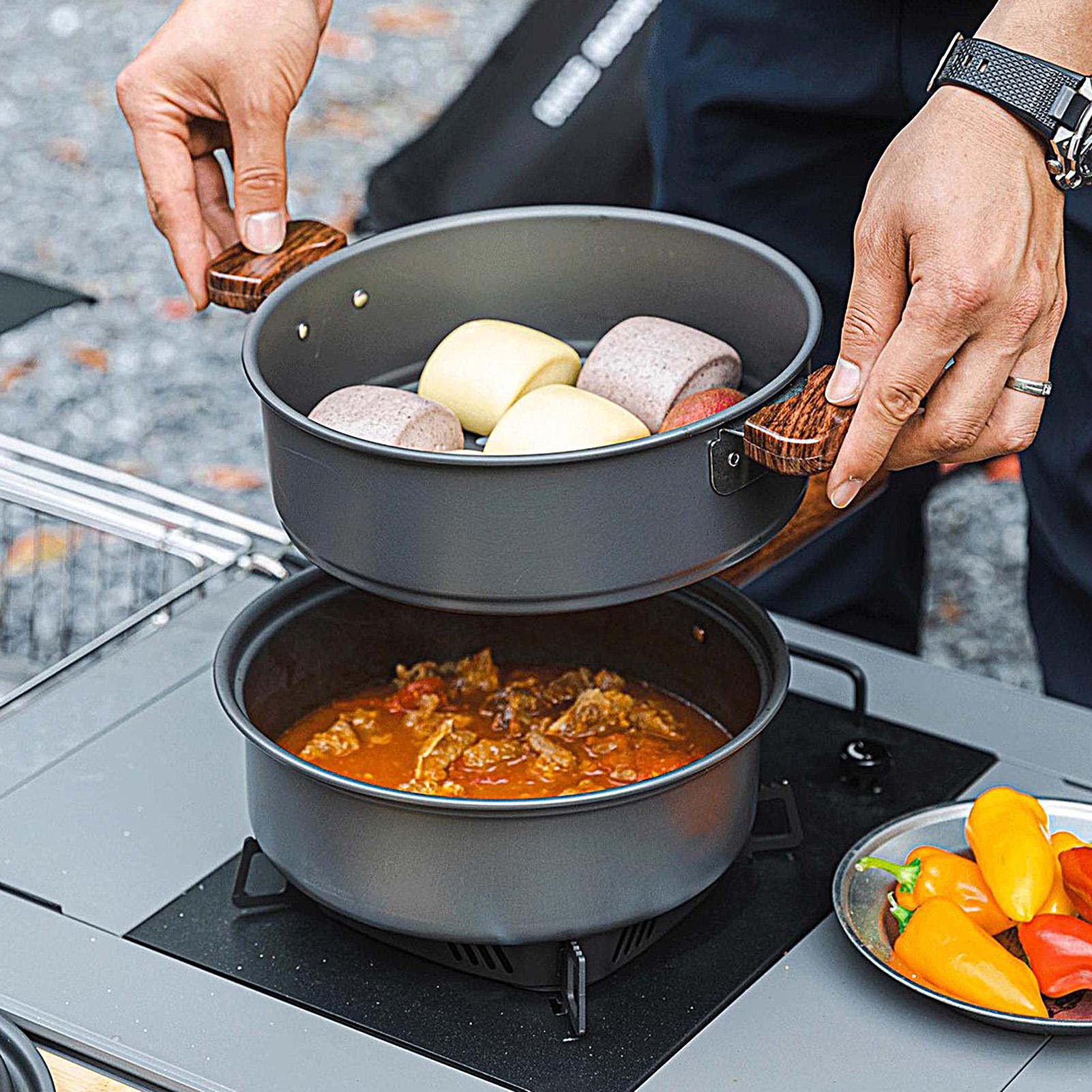 Backpacking Pot Double-Layer W - Camping Double Cooking Stove 评论和价格
