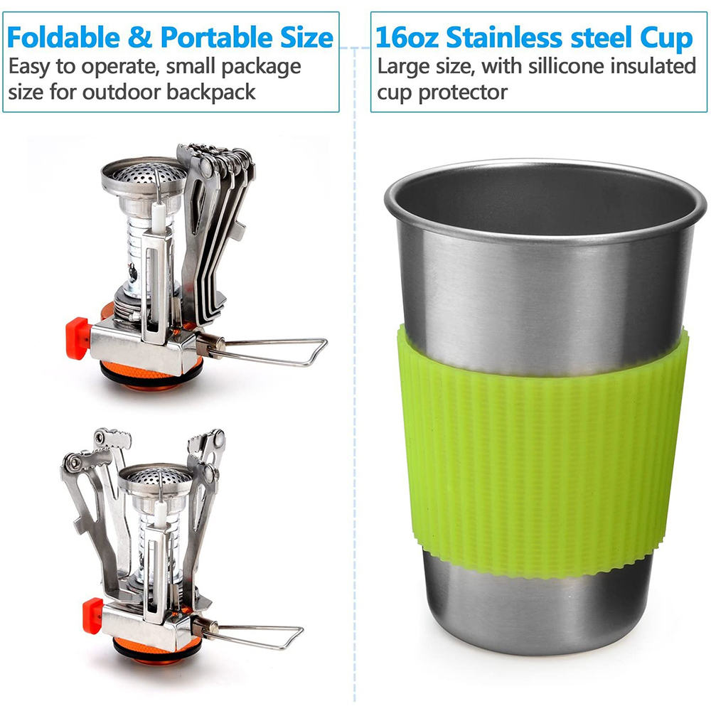 Camping Cookware Kit with Stov - Camping Cooking Hardware 评论和价格